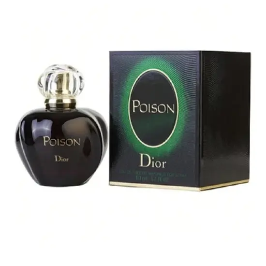 Poison By Christian Dior Women Edt Spray 1.7 Oz  Carnation, Amber, Virginia Cedar, Heliotrope, Vanilla, Musk, Vetiver 1985 Romantic Perfume image {1}