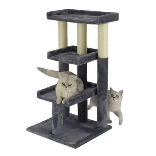 Go Pet Club 35" Classic Cat Tree Steps  with Sisal Covered Posts F101 image {4}