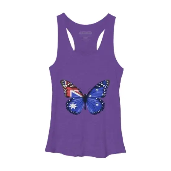 Women's Design By Humans Butterfly Flag Of Australia By GiftsIdeas Racerback Tank Top image {3}