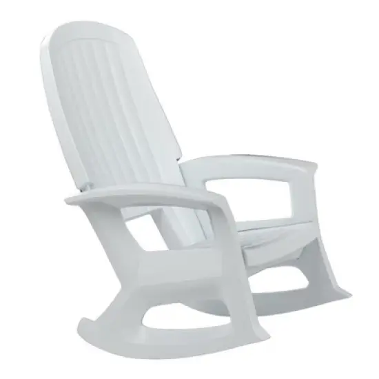 Semco Rockaway Heavy-Duty Outdoor Rocking Chair w/Low Maintenance All-Weather Porch Rocker & Easy Assembly for Deck and Patio, White (3 Pack) image {3}