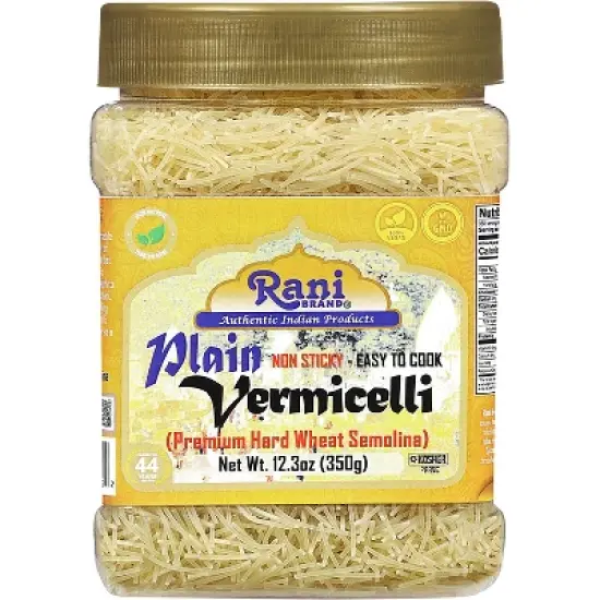 Plain Vermicelli (Wheat Noodles) - 12.25oz (350g) PET Jar - Rani Brand Authentic Indian Products image {7}