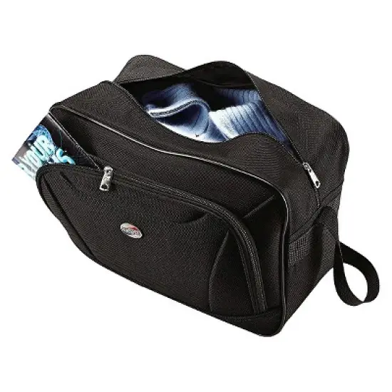 American Tourister Fieldbrook II 2pc Softside Checked Luggage Set - Black image {2}