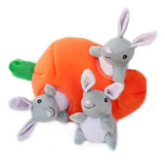ZippyPaws Burrow Bunny 'n Carrot Dog Toy image {1}