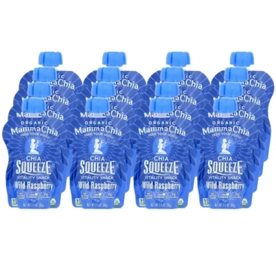Mamma Chia Organic Squeeze Vitality Snack Wild Raspberry - Case of 16/3.5 oz image {7}
