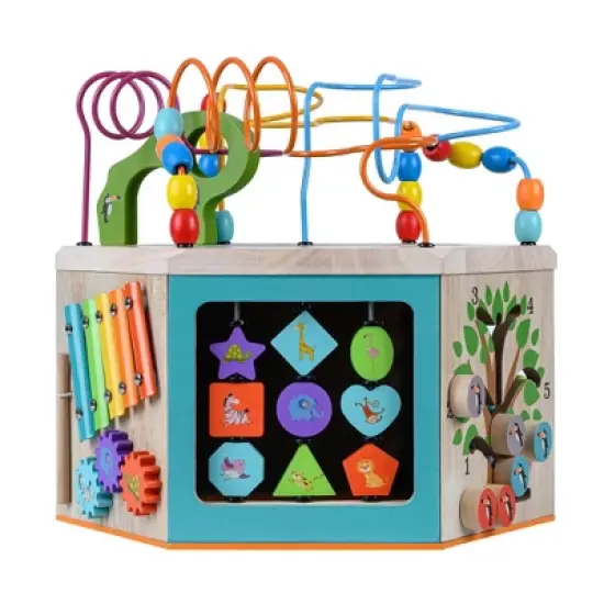 Teamson Kids Preschool 7 in 1 Wooden Activity Cube, Educational Toy PS-T0005 image {5}