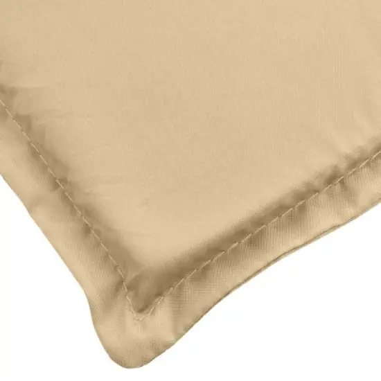 vidaXL Sun Lounger Cushion - Outdoor Patio Sunbed Seat Pad - Melange Beige - Polyester Fabric - 78.7"x23.6"x1.6" image {5}