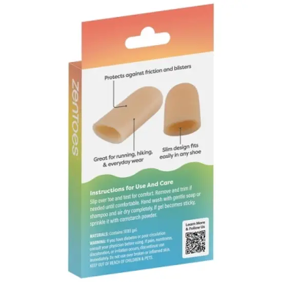 ZenToes Gel Toe Caps to Protect Toes - Beige - S - 2pk image {1}
