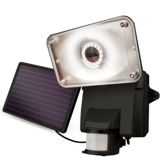 Maxsa Innovations Solar Powered Motion Activated Security Floodlight with 20 SMT LEDs Black: Outdoor Weather-Resistant Lamp image {3}