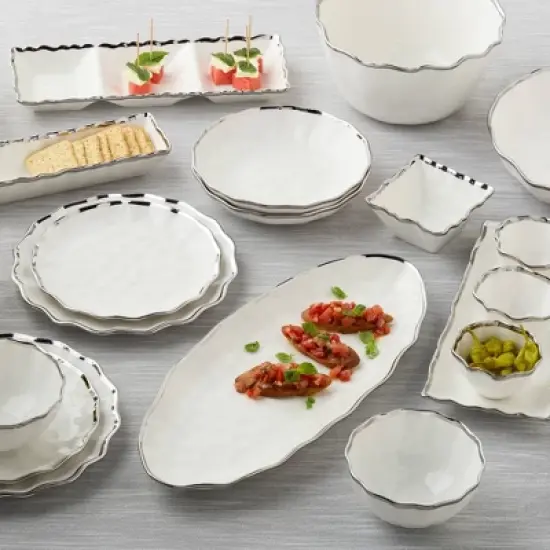 Certified International (Set of 4) 36oz Soup Bowls Regency Silver image {4}