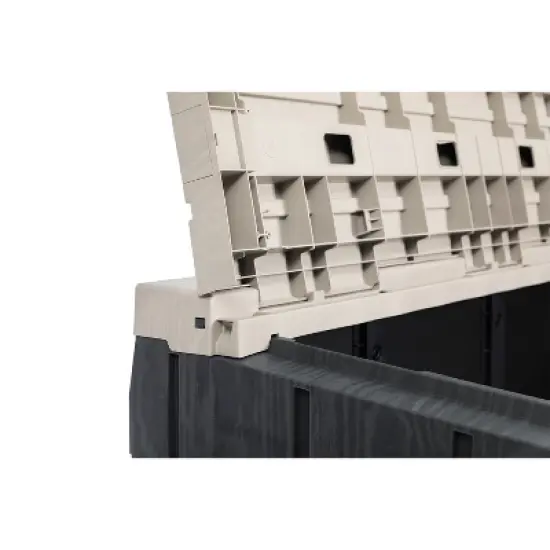 Toomax Stora Way All-Weather Outdoor Horizontal 4.25' x 2.5' Storage Shed Cabinet for Trash Cans, Garden Tools, and Yard Equipment, Taupe Gray/Brown image {3}