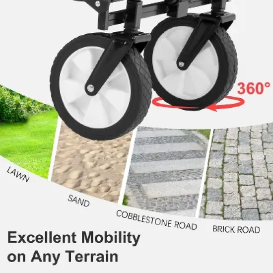 FDW Collapsible Wagon Folding Wagon Garden Cart with Large Capacity image {5}
