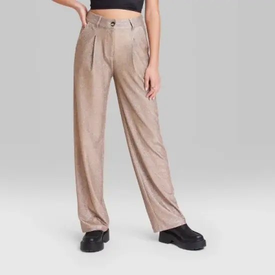 Women's Wide Leg Glitter Trouser Pants - Wild Fable&trade; Copper image {1}