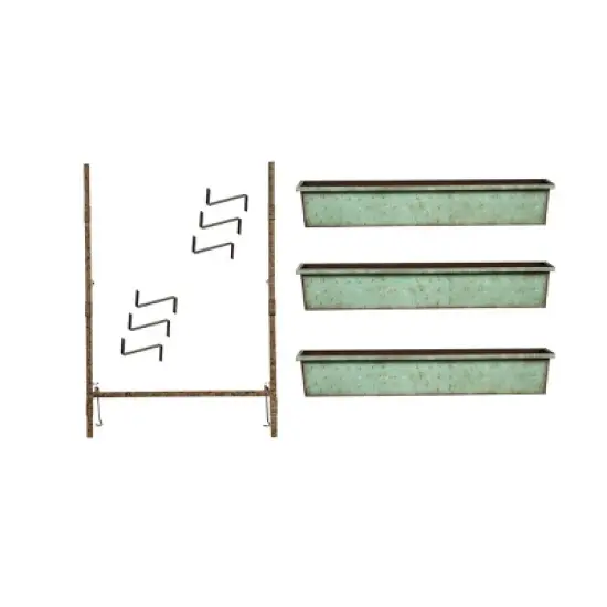 Distressed Teal Planter with Distressed Copper Rack image {2}