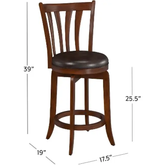 25.5" Savana Swivel Counter Height Barstool Cherry/Black - Hillsdale Furniture image {12}