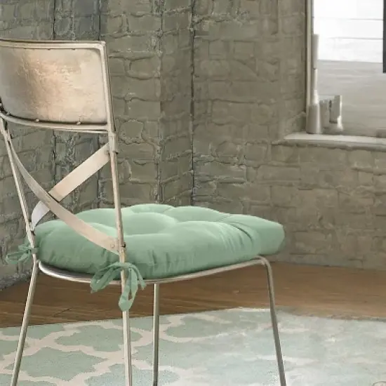 Habitat Tufted Ultra Soft Comfortable Chair Pad Pack of 2 Each 15" X 15" Aqua image {4}