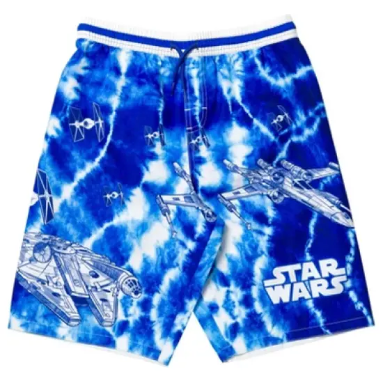 Star Wars The Mandalorian Star Wars The Child Millennium Falcon X-Wing Swim Trunks Bathing Suit Little Kid to Big Kid image {11}