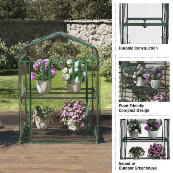Home-Complete 2 Tier Greenhouse with PVC Cover image {3}