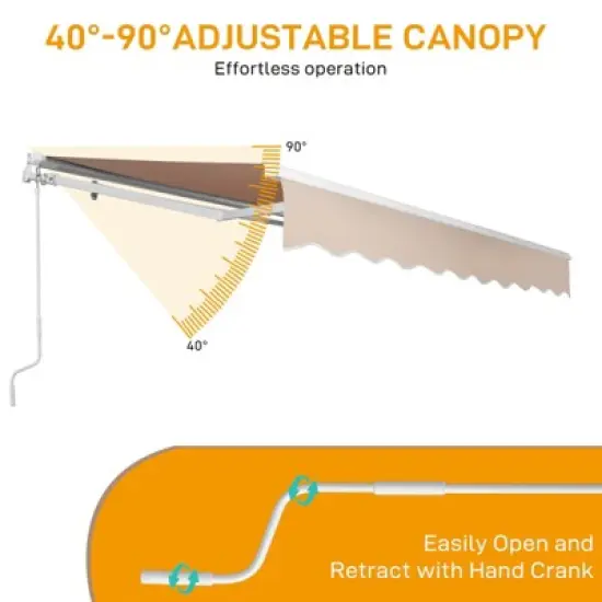 Karl Home | 12 ft. x 10 ft. Brown  Polyester Cover Retractable Patio Awning image {2}