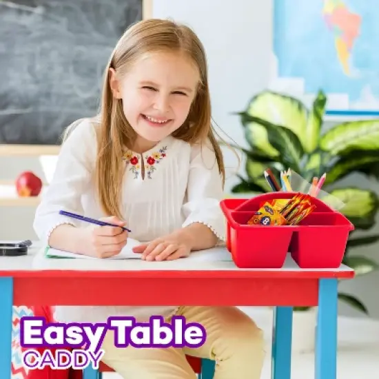 4E&rsquo;s Novelty Classroom Caddy Set of 6, Plastic Caddies for Lectureroom , Caddy Organizer with Handle image {4}