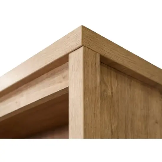 78" Abbott Contemporary Wood Laminate Bookcase with Doors Light Brown - Martin Furniture image {4}