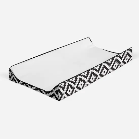 Bacati - Love Black/White Diamond Plush Changing Pad Cover image {6}