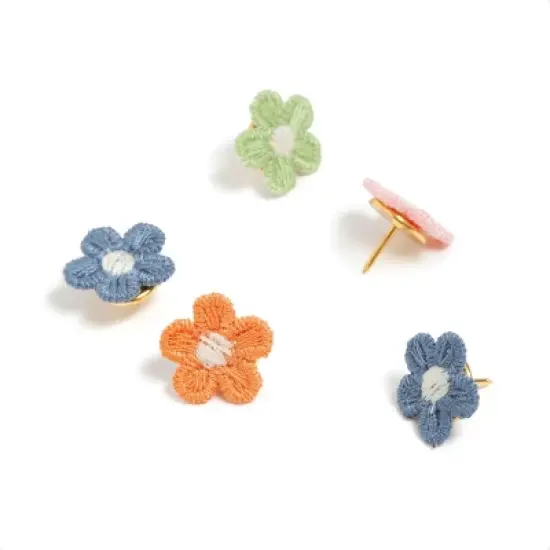 U Brands 16ct Small Embroidered Floral Push Pins Artist Touch image {6}