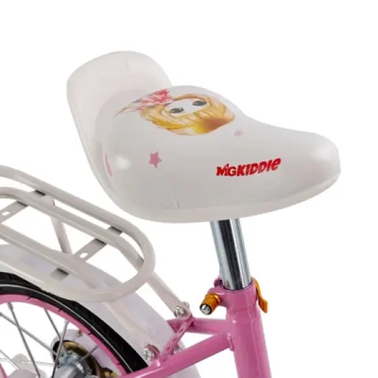 Topteng Girl Children's Bicycle Outdoor Ride-On Bike with Kickstand, Adjustable Seat, and Basket, Pink/Purple image {3}
