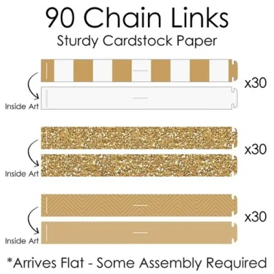 Big Dot of Happiness We Still Do - 50th Wedding Anniversary - 90 Chain Links & 30 Paper Tassels Decoration Kit - Party Paper Chains Garland - 21 feet image {4}