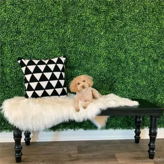 Yaheetech 20" x 20" Artificial Boxwood Hedge Panel Plastic Greenery Indoor & Outdoor image {2}