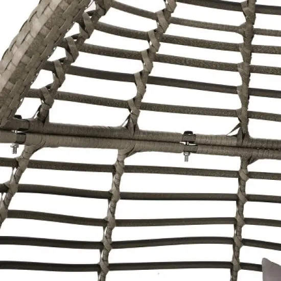 FIONECA Hanging Chair with 8ft Chain, Indoor & Outdoor Rattan Swing Chair with Cushion, Patio, Balcony, Porch Seating image {12}