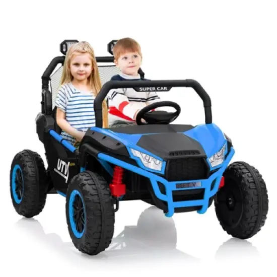 Ride On Car Utv, 24V 2 Seater, Off-Road Kids Electric Vehicles with Metal Frame, 3 Speeds for Boys and Girls image {8}