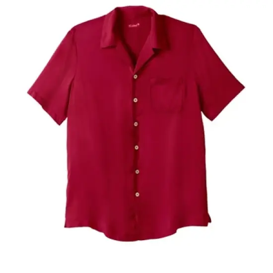 KS Island by KingSize Men's Big & Tall  Solid Rayon Short-Sleeve Shirt image {9}