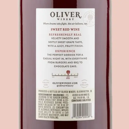 Oliver Sweet Red Wine - 1.5L image {3}