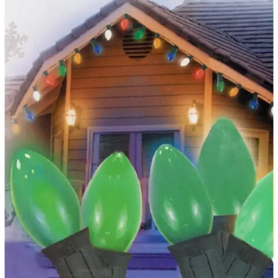 Northlight Opaque C9 Christmas String Lights - Spring Green - 24' Green Wire - 25ct image {1}