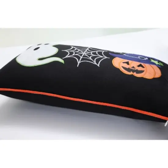 11.5"x18.5" Indoor Halloween Boo Friends Black Rectangular Throw Pillow  - Pillow Perfect image {2}