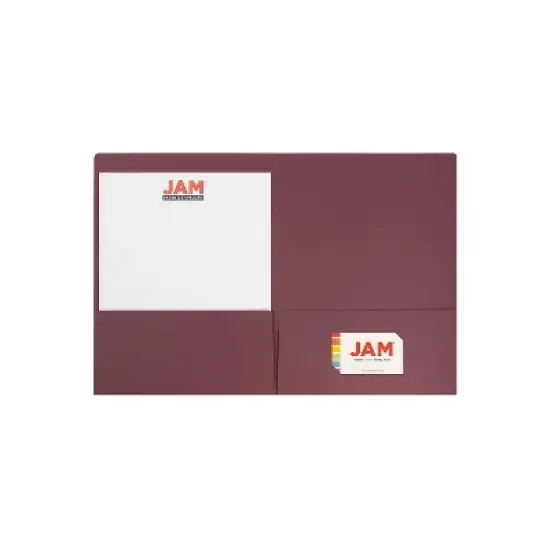 JAM Paper 2-Pocket School Folders Burgundy 100/Pack (166628527CZ)  image {2}