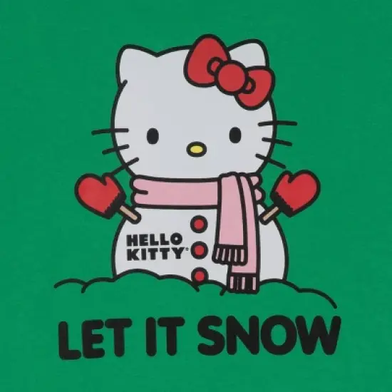 Men's Hello Kitty Let It Snow Short Sleeve Graphic T-Shirt - Green image {2}