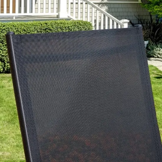 5pc Patio Set with Square Table & Reclining Sling Chairs with Armrests - Captiva Designs image {2}