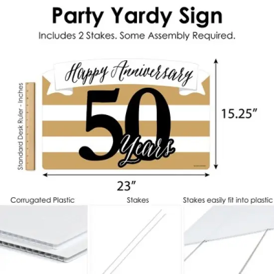 Big Dot of Happiness We Still Do - 50th Wedding Anniversary - Anniversary Party Yard Sign Lawn Decorations-Happy Anniversary 50 Years Party Yardy Sign image {4}