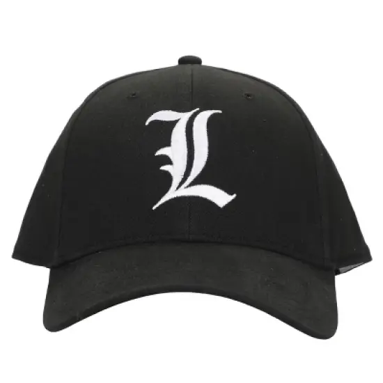 Death Note L Logo Elite Flex Black Baseball Cap image {1}