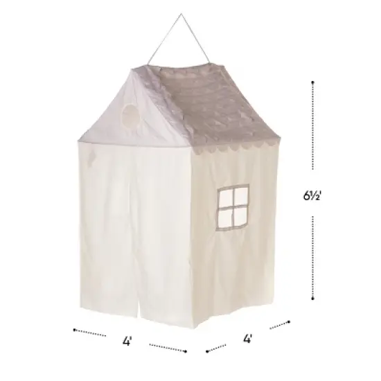 Hearthsong Cozy Cottage Bed Canopy with LED Lights Designed for Twin or Queen-Sized Bed - Gray image {2}