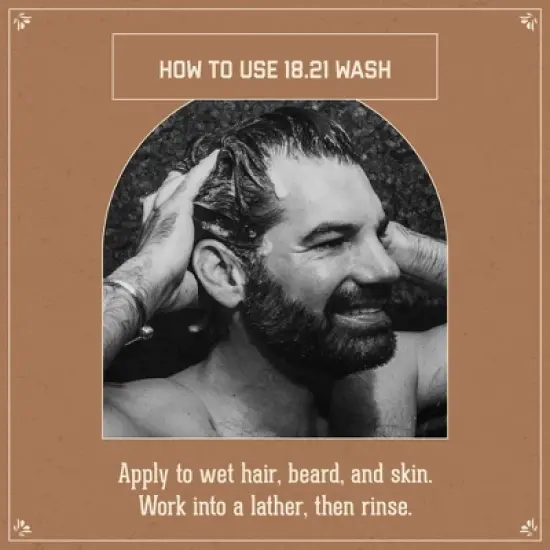 18.21 Man Made Spiced Vanilla 3-in 1 Mens Shampoo+Conditioner+Body Wash, 18 oz image {6}