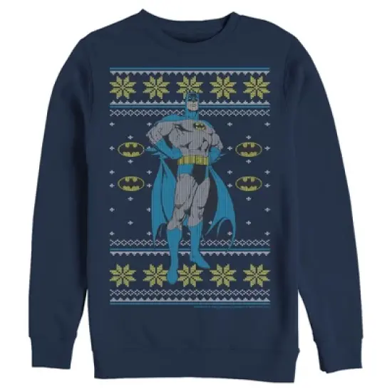 Men's Batman Ugly Christmas Dark Knight Pose Sweatshirt image {4}