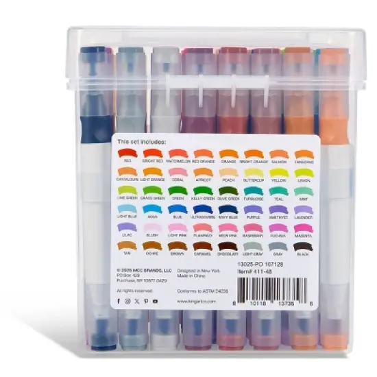 KINGART Twin-Tip&trade; Watercolor Pens 48 Colors image {5}