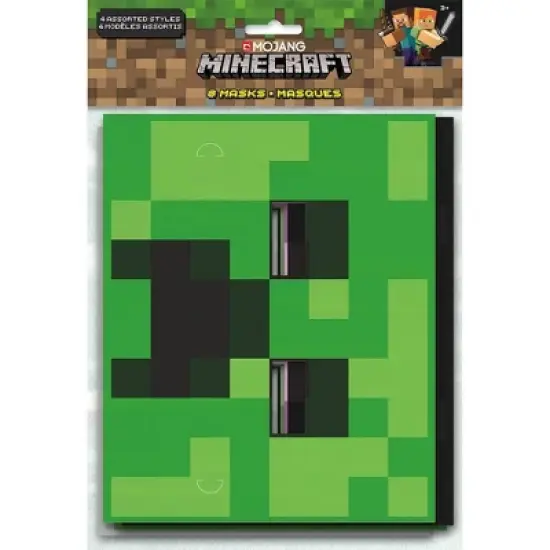 8ct Minecraft Party Masks image {1}