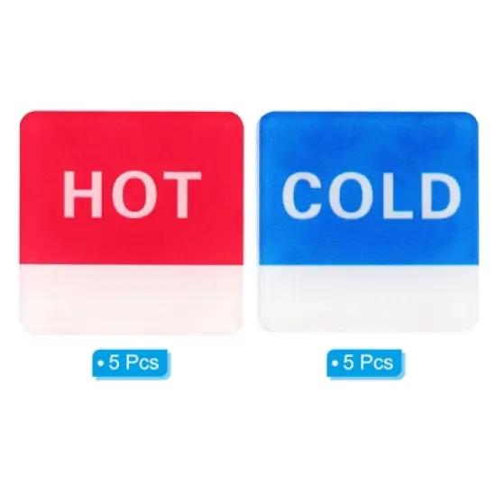 Unique Bargains Acrylic Decor Home Square Self Stick Hot/Cold Water Label image {2}