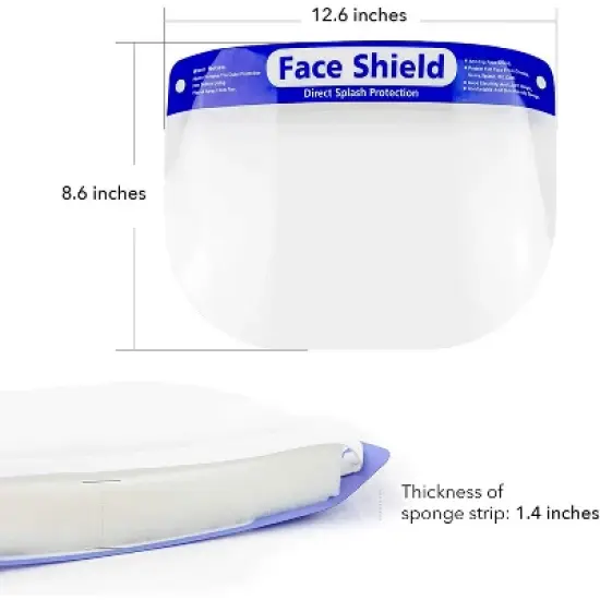 VastMedic 3 Pack Reusable Face Shields with Anti-Fog Coating image {1}