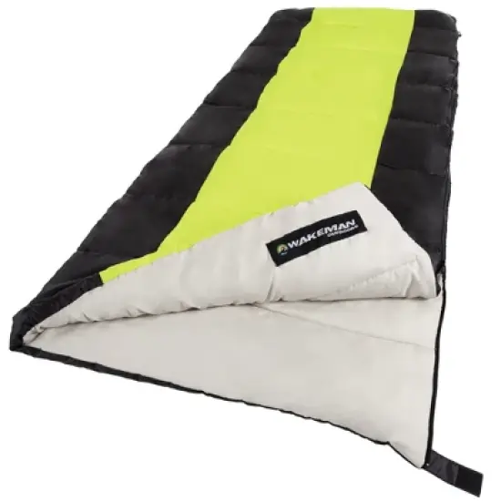 Wakeman Otter Tail Sleeping Bag, Neon Green/Black image {5}