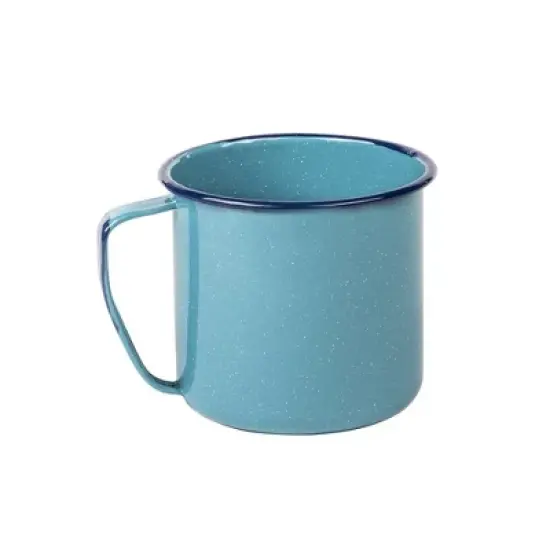 Granite Wire 12 Oz Enameled Steel Mug - Large Durable Mug, Oven and Fire-Safe, Reusable & Stackable, Dishwasher Safe (Turquoise Blue) image {6}