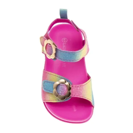 Laura Ashley Girls Buckle Hook and Loop Footbed Sandals (Toddler Sizes) image {3}
